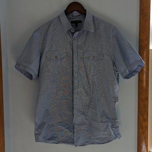 Banana Republic Short Sleeve Button Down Casual Light Blue - Size L